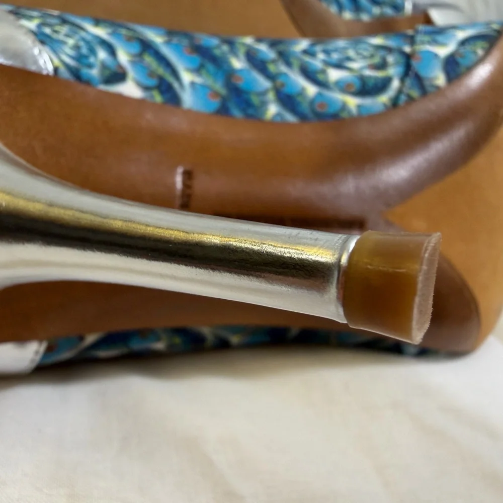 Tabitha Simmons Blue and Silver Floral Heels - Picture 4 of 10